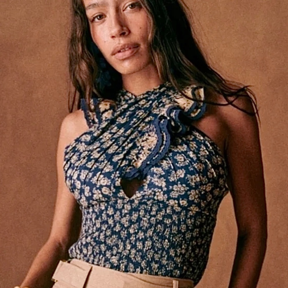 Sezane Arabelle Top Cara Mix Print - Size 32 - Picture 2 of 4